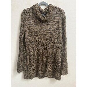 Inc Shades Of Brown Cowl Neck Tunic Sweater Sequin Embellished Knit Sweater Sz X